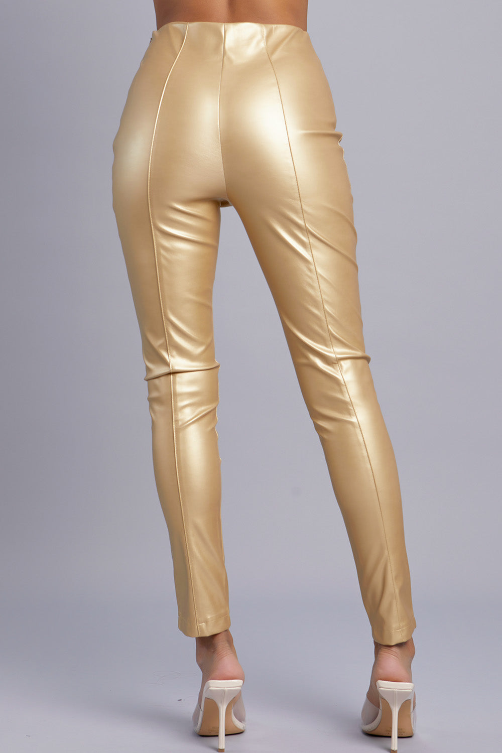 Soft Leather High Waist Skinny Pants