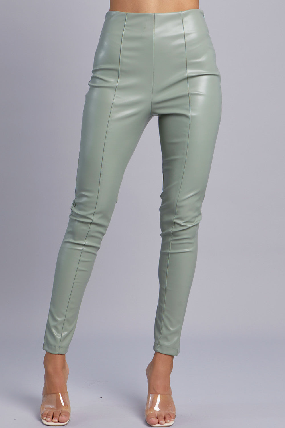 Soft Leather High Waist Skinny Pants