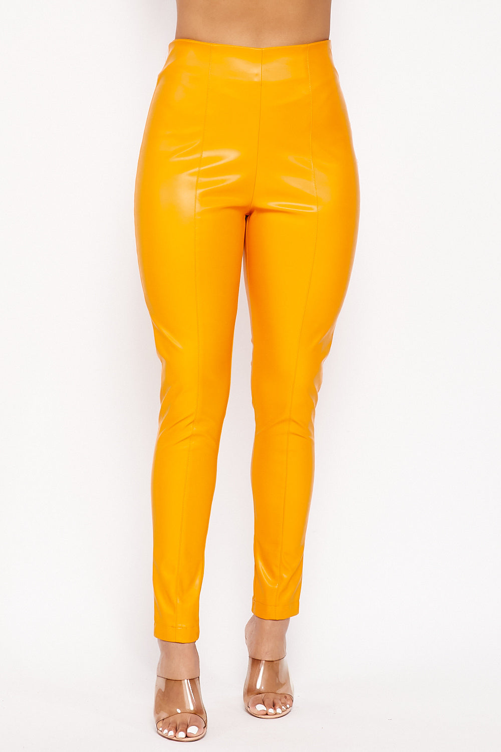 Soft Leather High Waist Skinny Pants