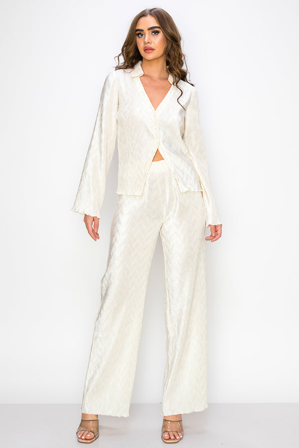 V Neck Long Sleeve Set