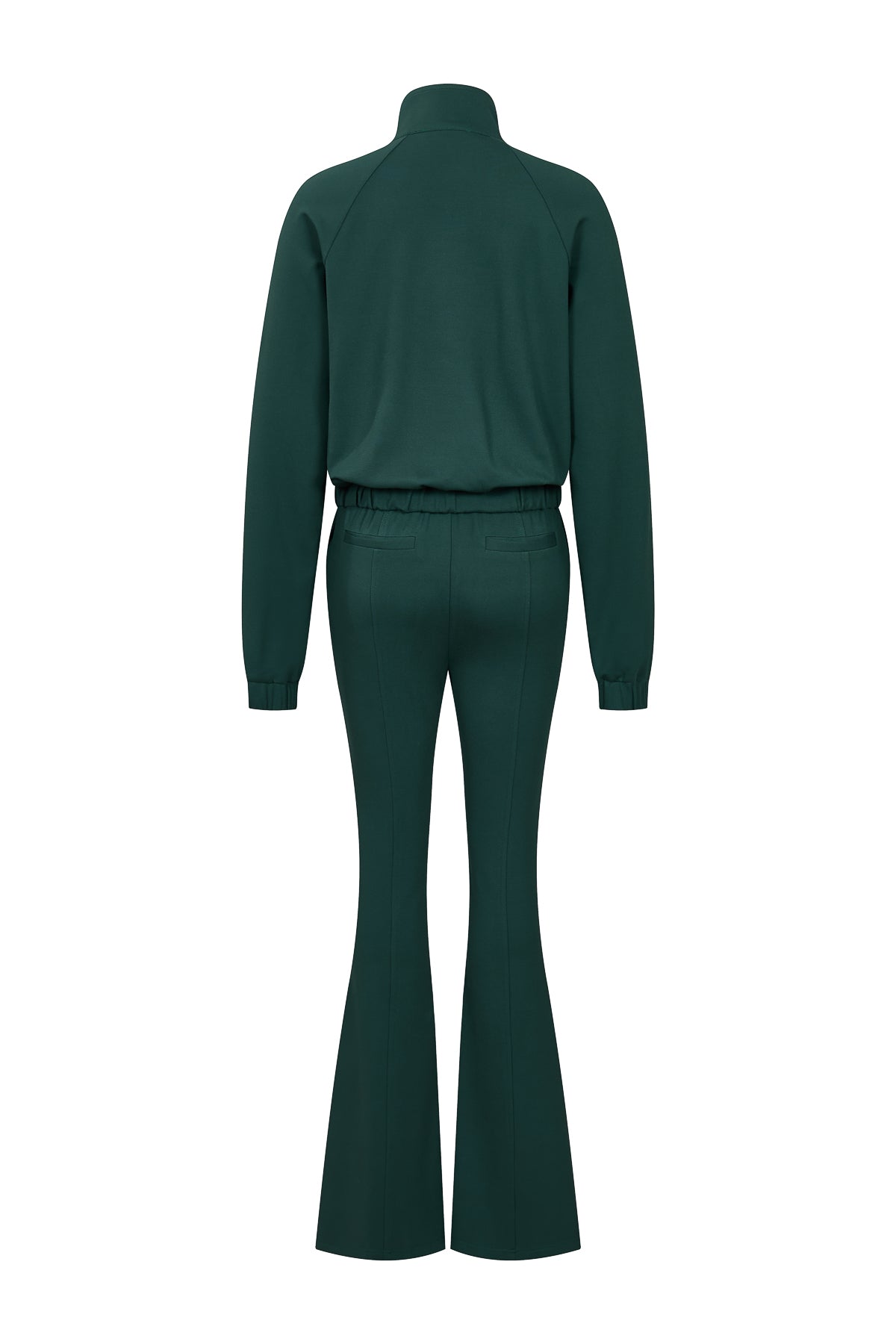 Simple Day Knit Track Jacket and Flare Pants Set