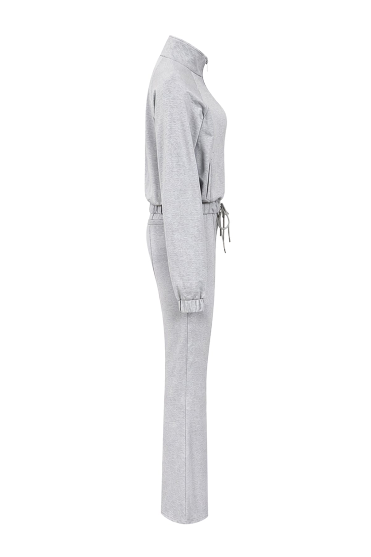 Simple Day Knit Track Jacket and Flare Pants Set