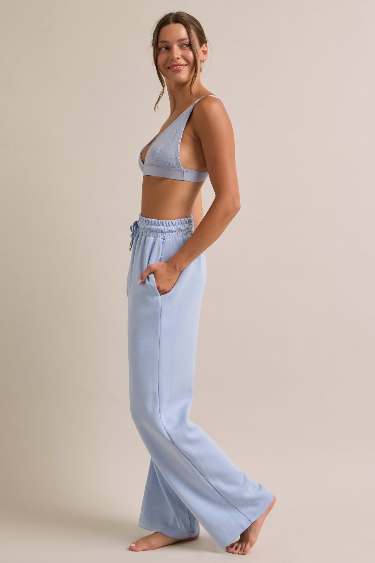 Knit Hoodie Jacket and Sweat Pants Set