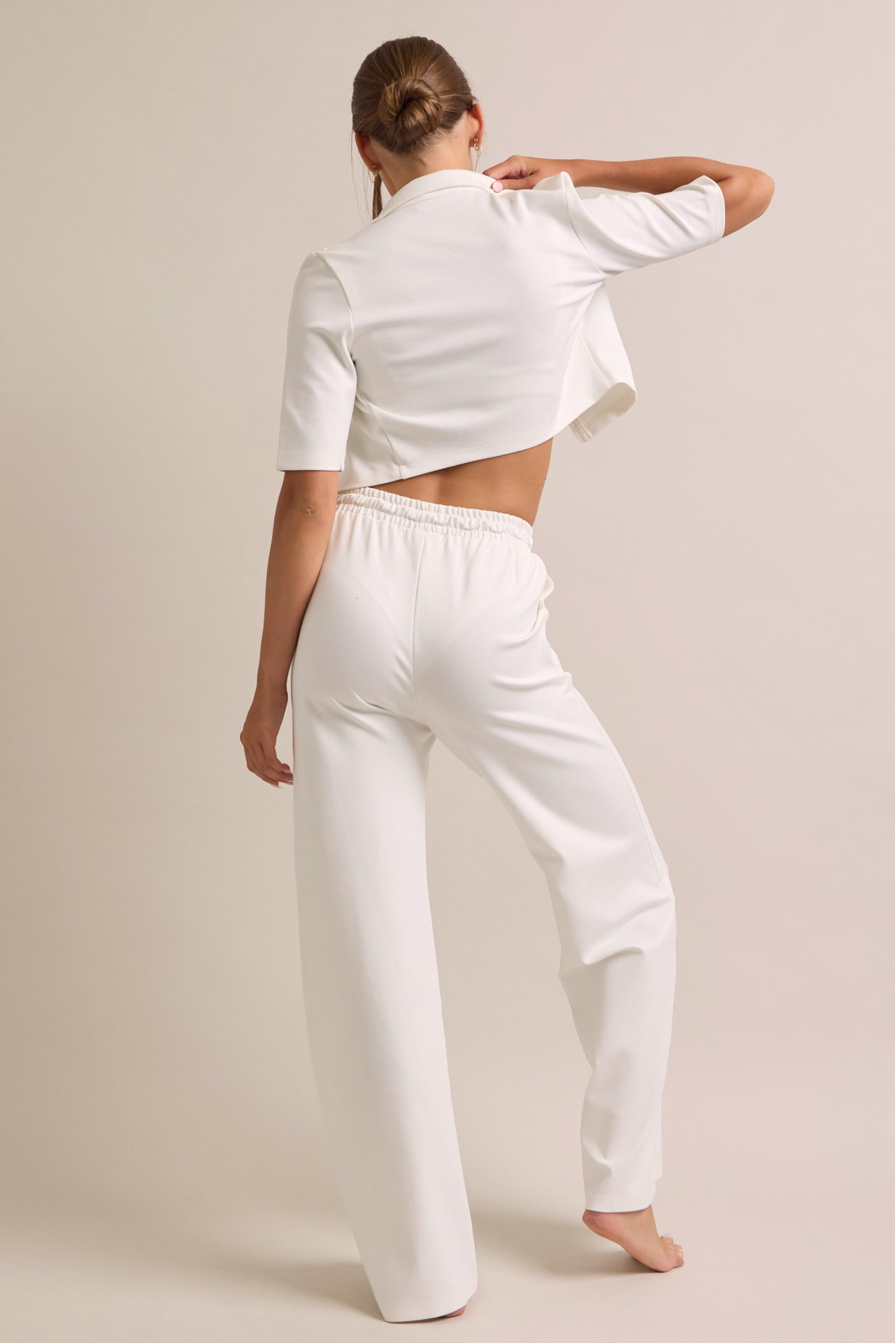 Short Sleeve Track Jacket and Pants Set