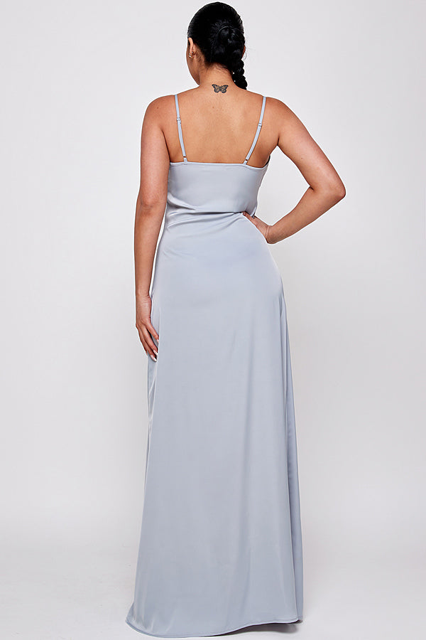 Silky Slip Dress with High Slit