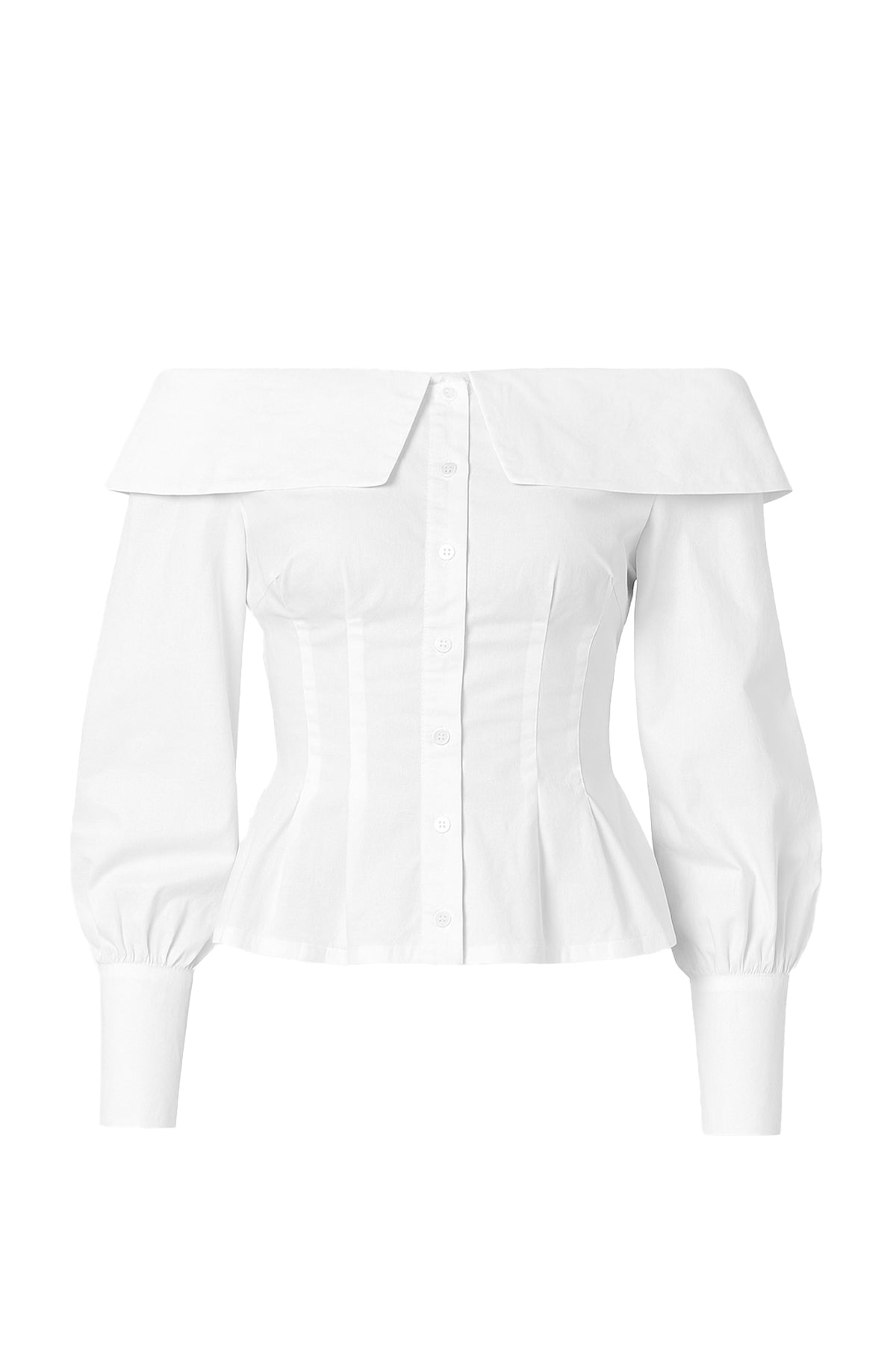 Off Shoulder Button Down Peplum Top