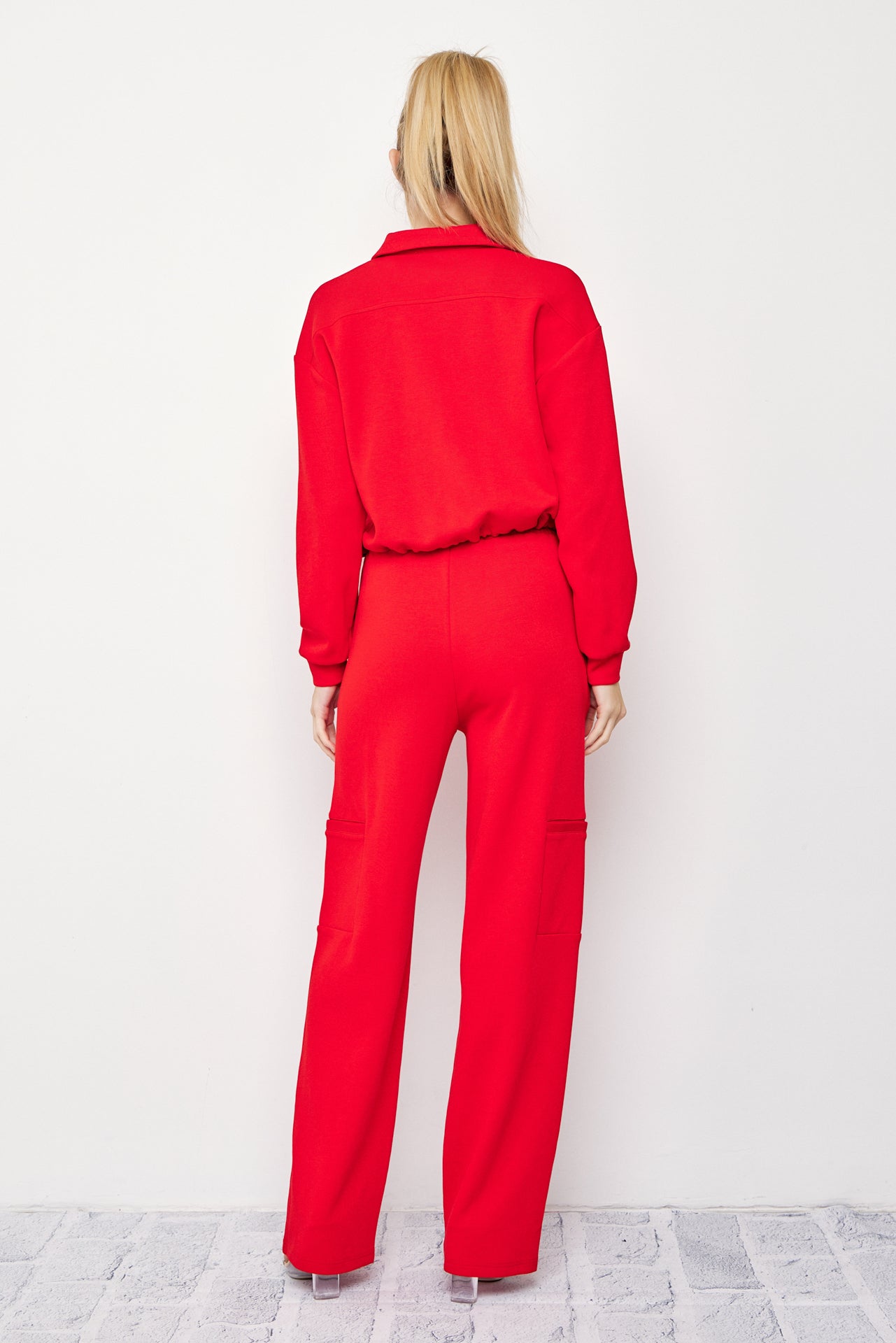 Aveline Knit Collar Zip Up Jacket and Pants Set