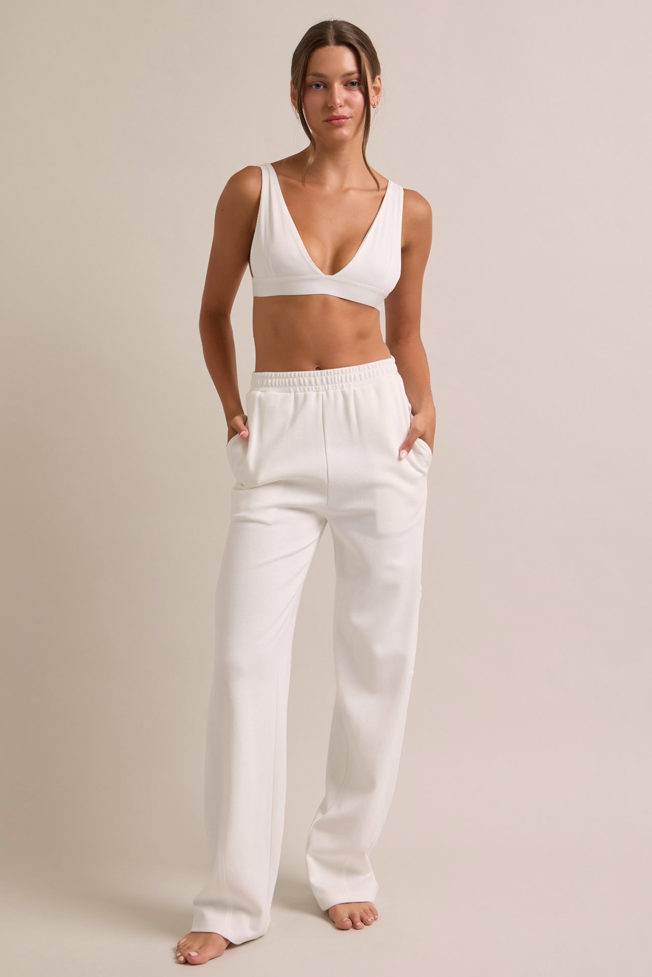 Aveline Knit Collar Zip Up Jacket and Pants Set