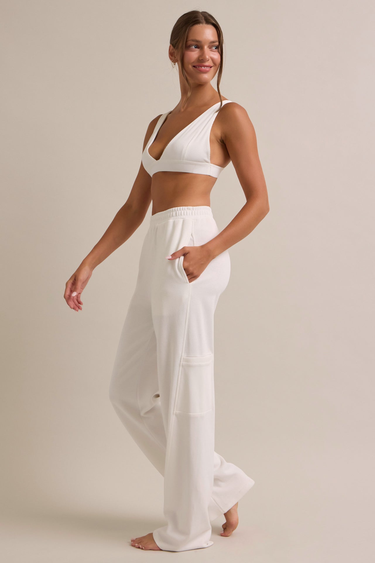 Aveline Knit Collar Zip Up Jacket and Pants Set