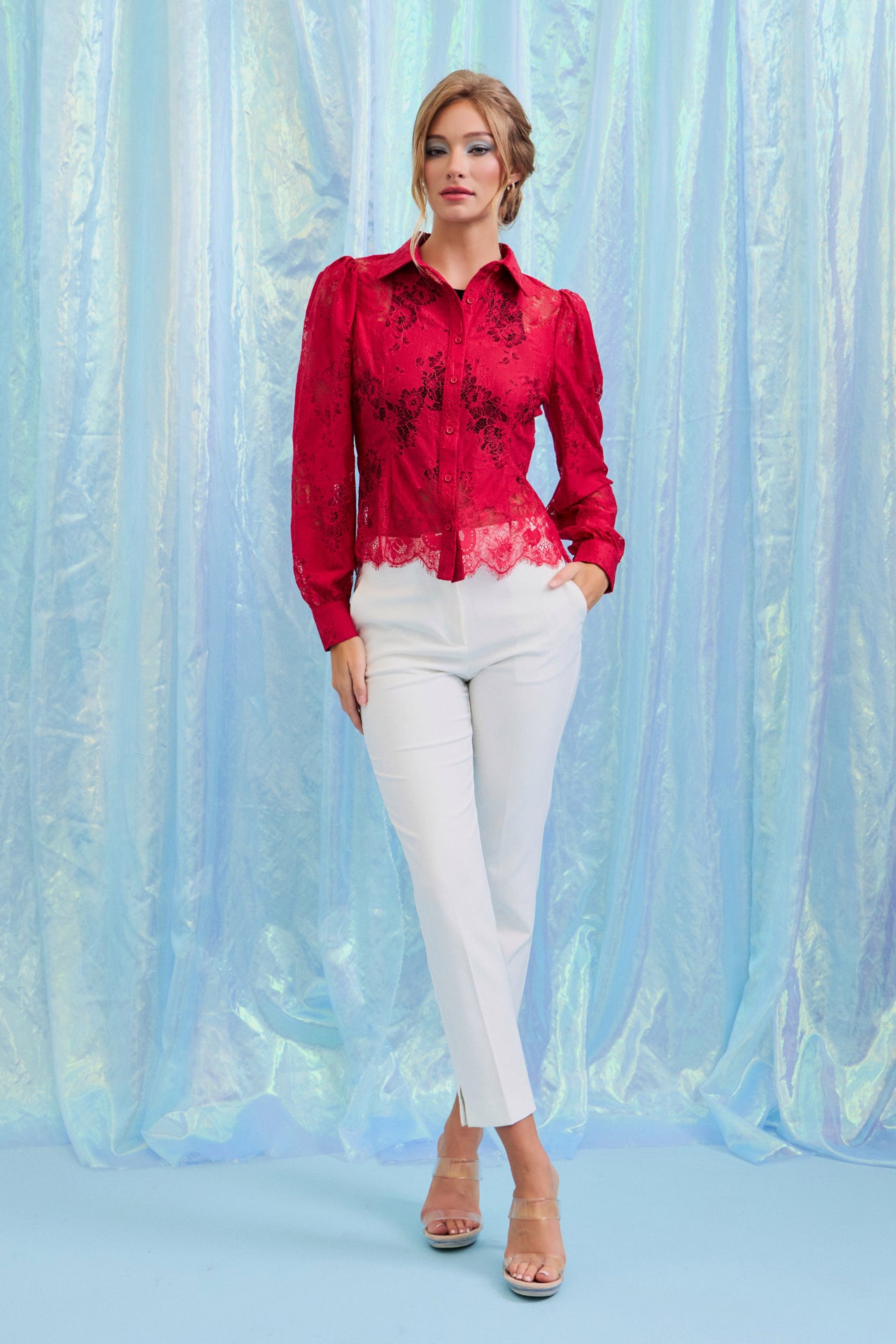 Leilani Lace Button Down Shirt