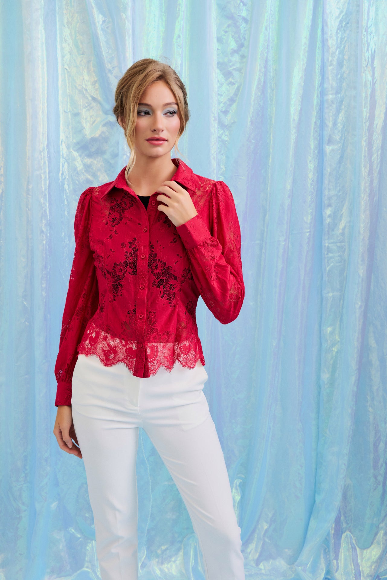 Leilani Lace Button Down Shirt
