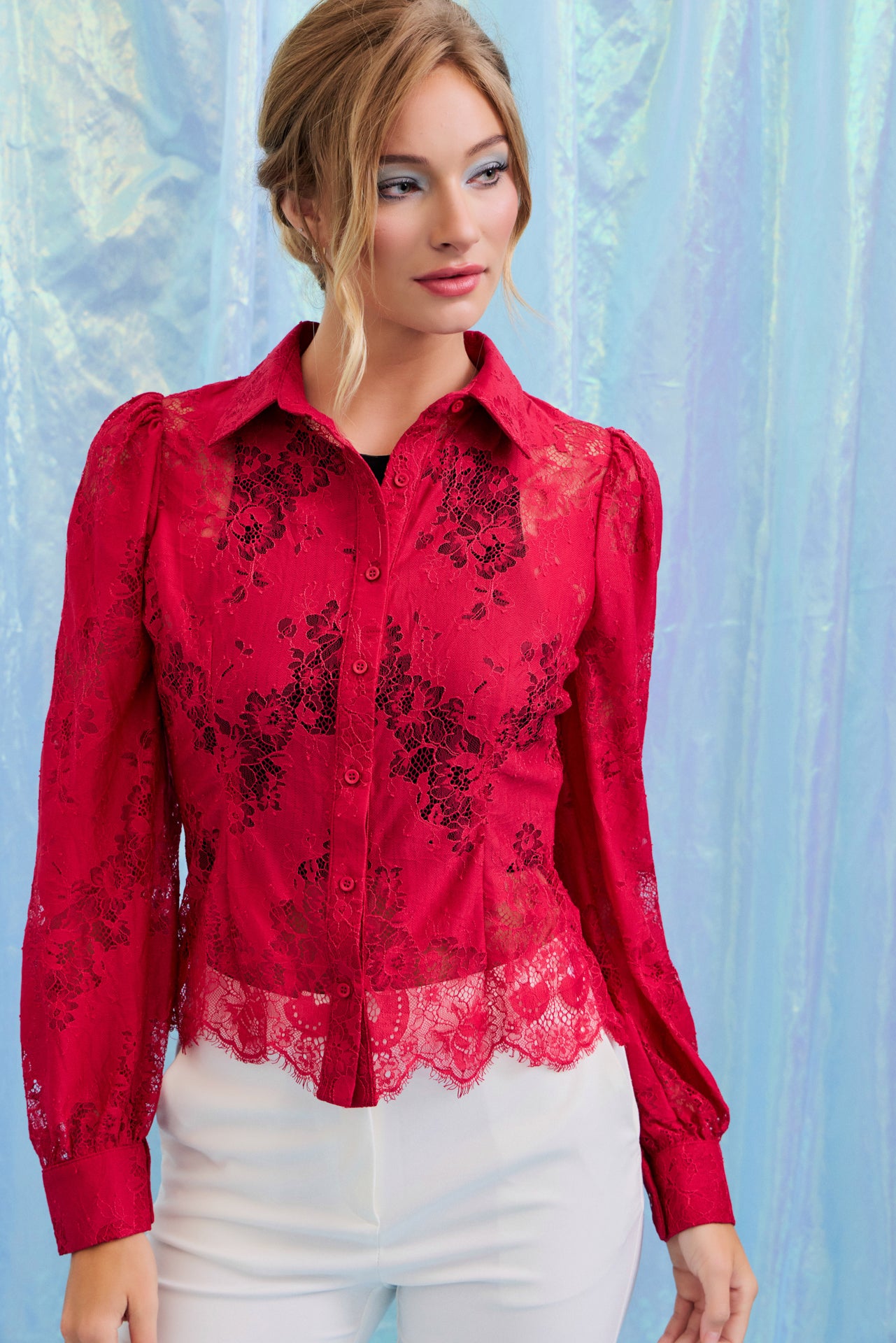 Leilani Lace Button Down Shirt