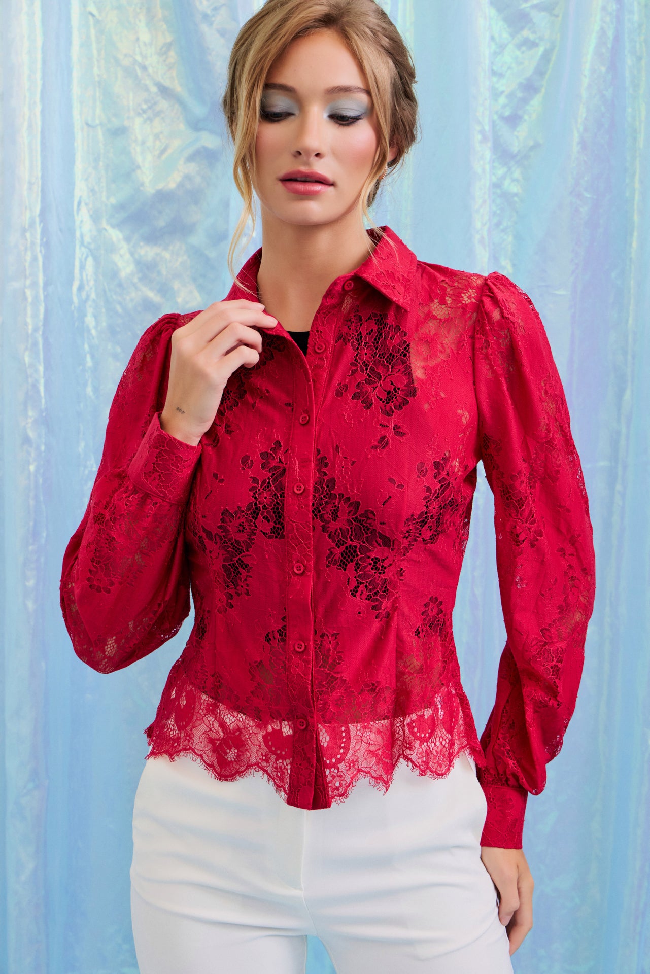 Leilani Lace Button Down Shirt