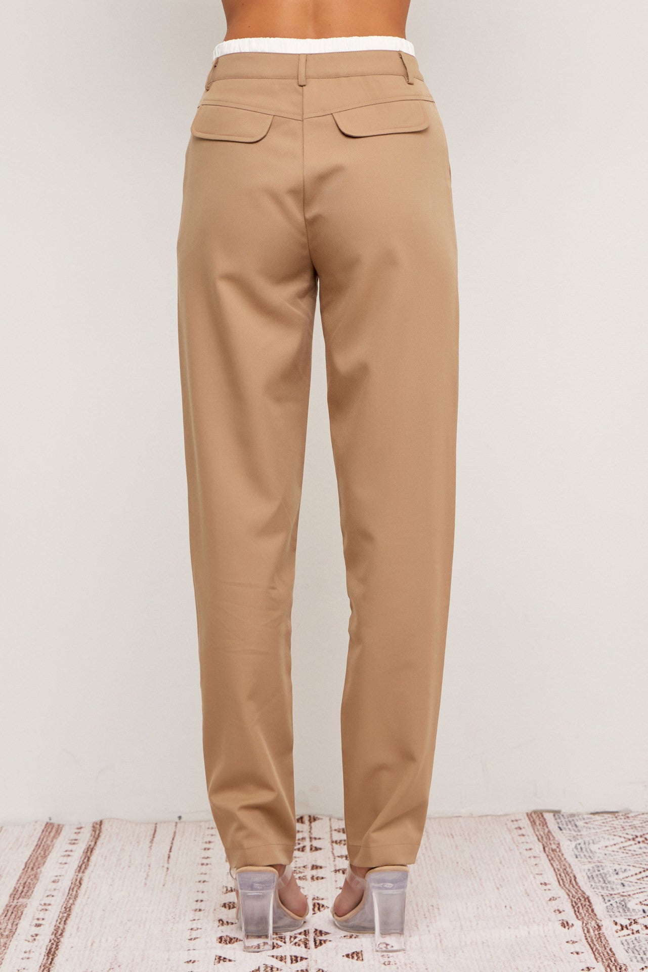 Carmen Crop Shirt With Belt Trim & Pants With Contrast Waist Band Set