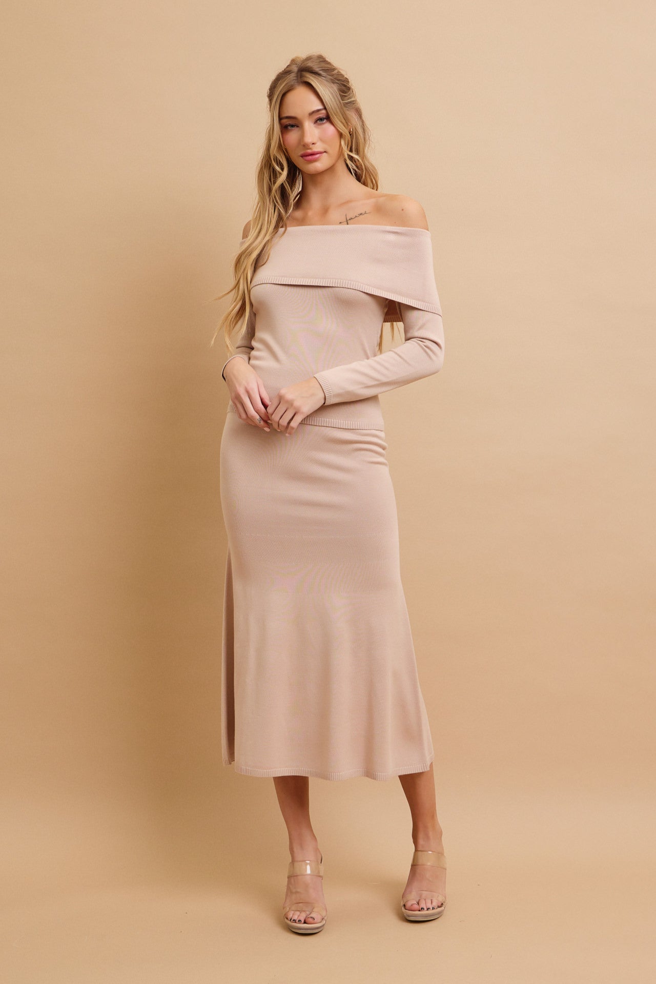 Off Shoulder Siren Top and Mermaid Midi Skirt Set