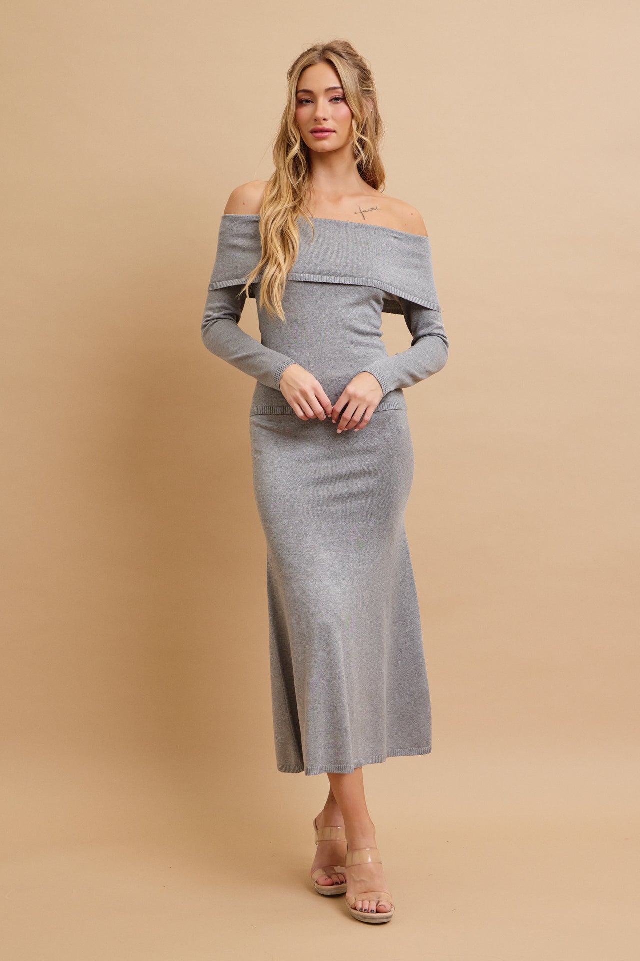 Off Shoulder Siren Top and Mermaid Midi Skirt Set