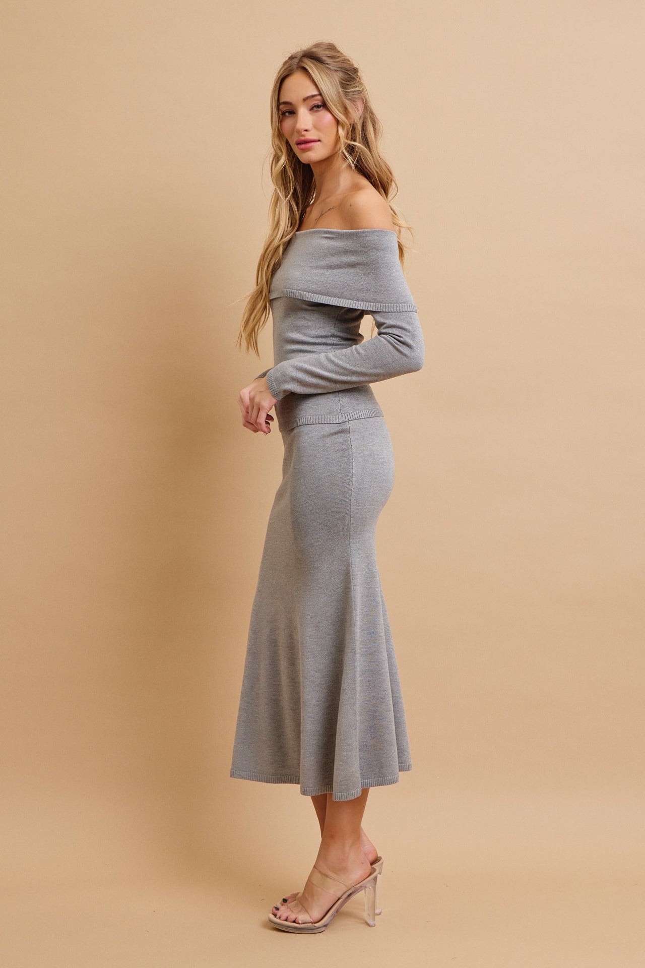 Off Shoulder Siren Top and Mermaid Midi Skirt Set