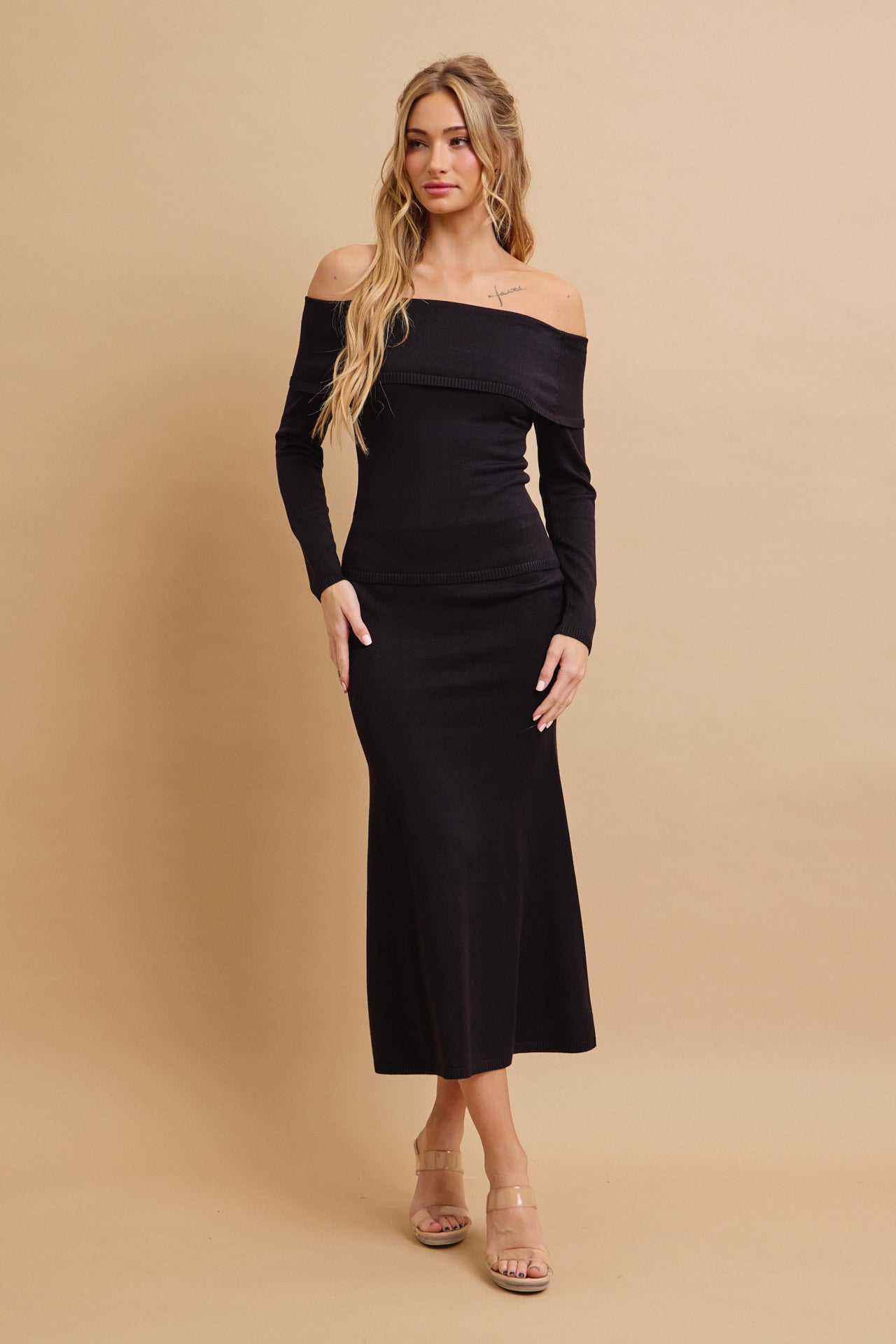 Off Shoulder Siren Top and Mermaid Midi Skirt Set