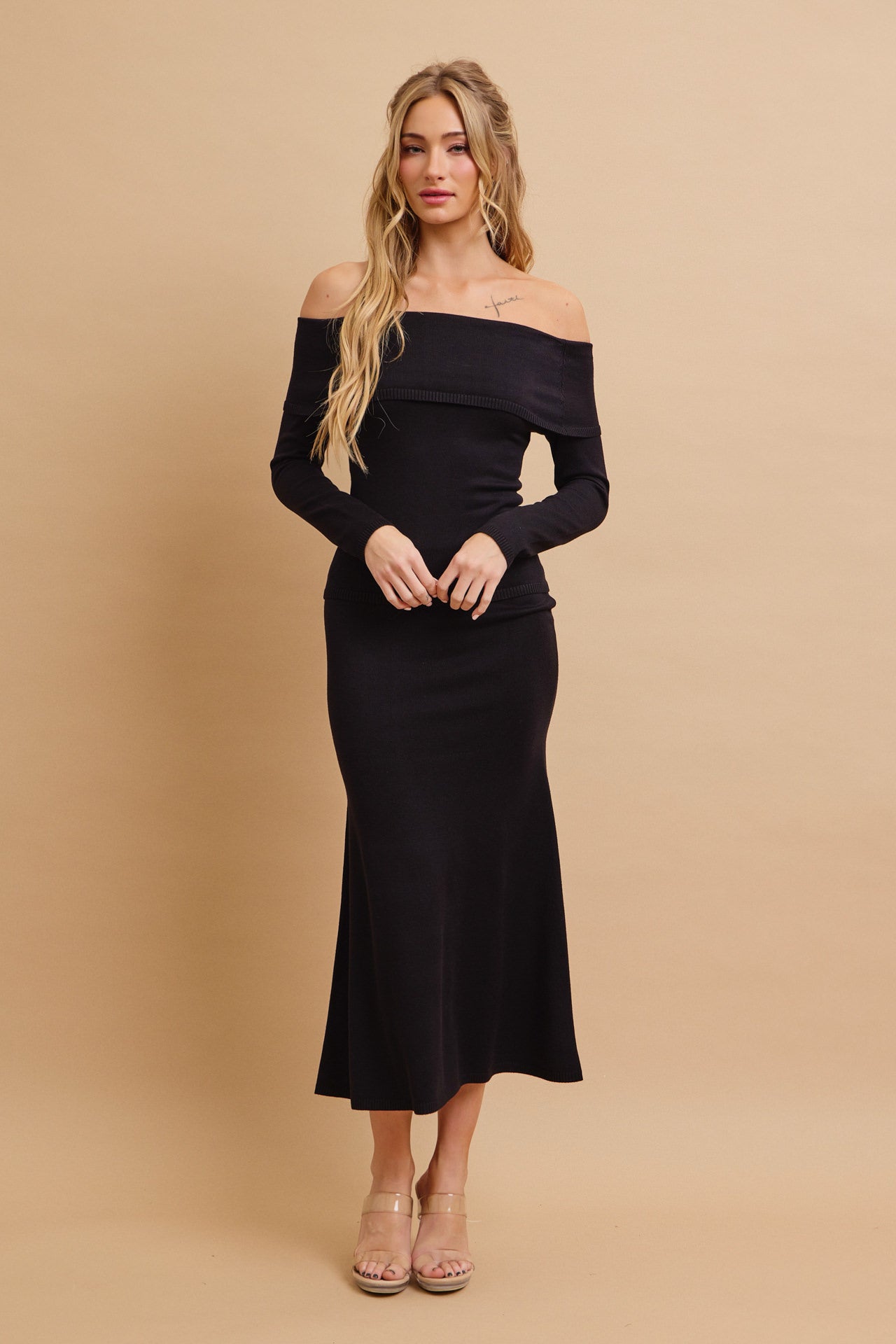 Off Shoulder Siren Top and Mermaid Midi Skirt Set
