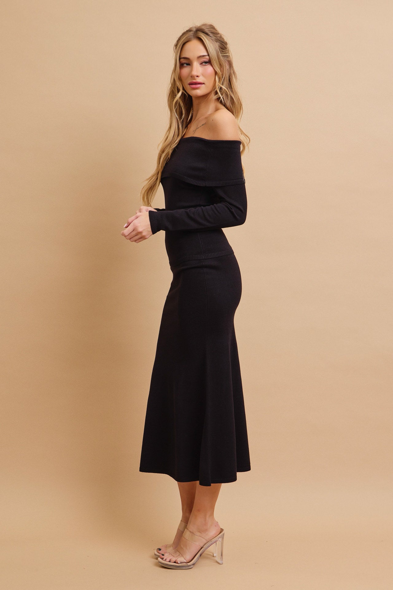 Off Shoulder Siren Top and Mermaid Midi Skirt Set