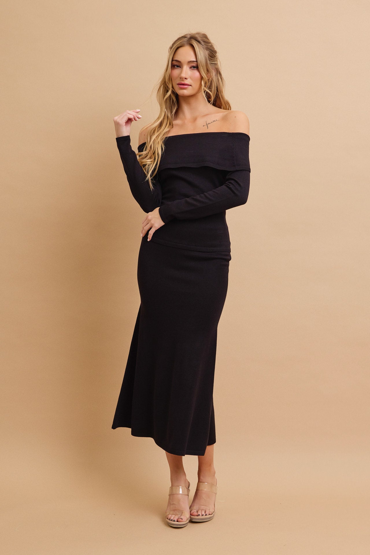 Off Shoulder Siren Top and Mermaid Midi Skirt Set