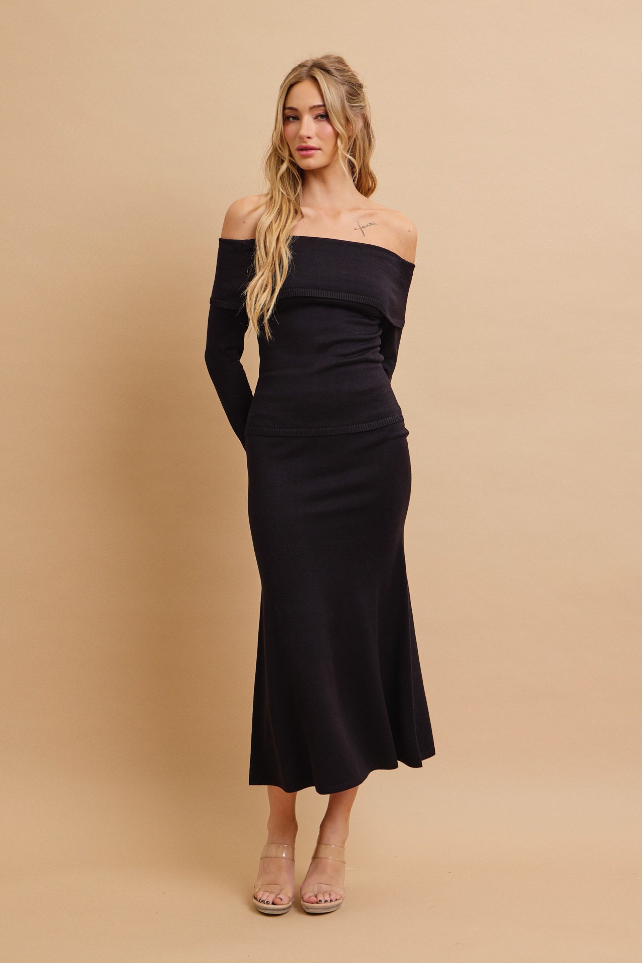 Off Shoulder Siren Top and Mermaid Midi Skirt Set