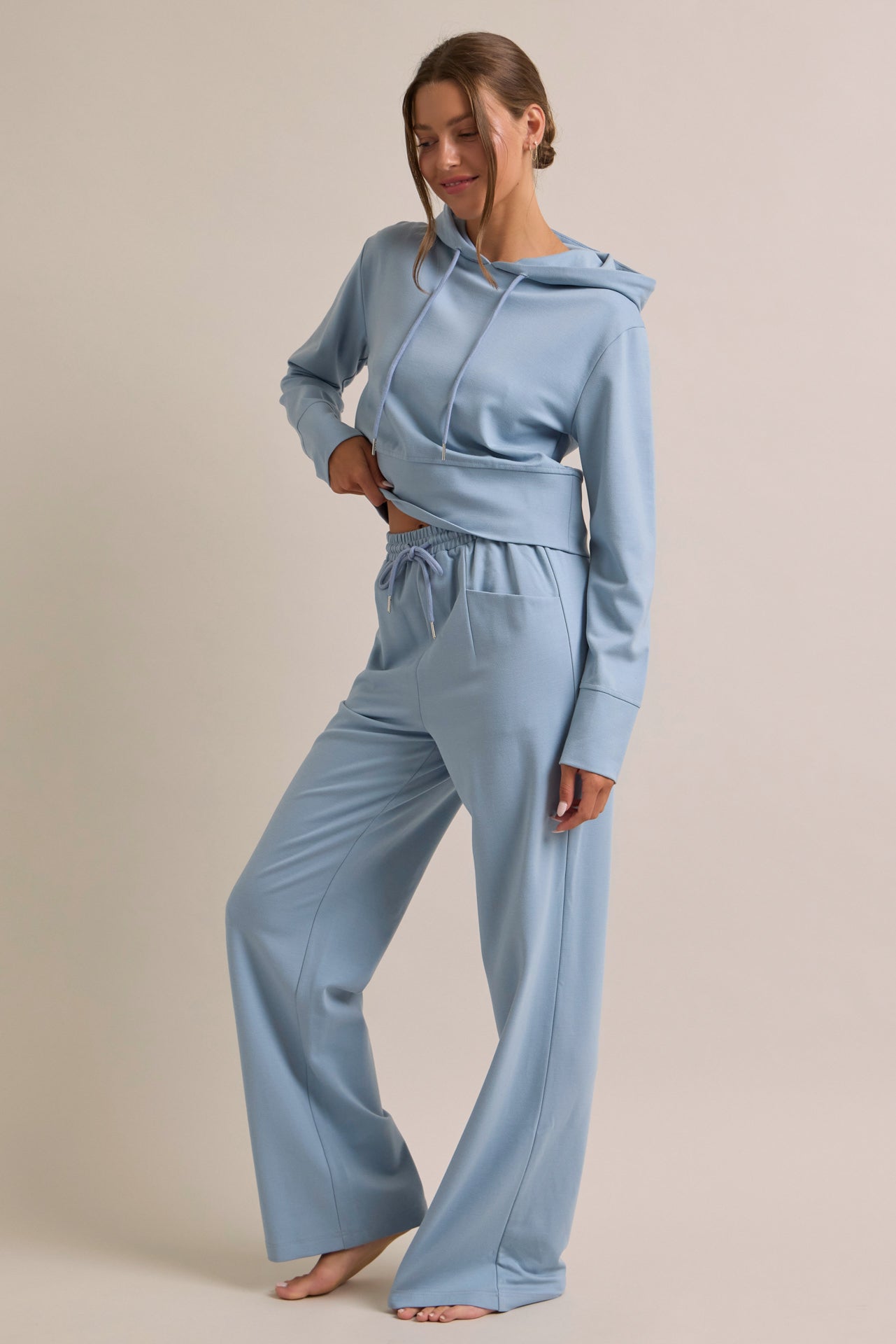 Casual Chic Hoodie & Wide Pants Set
