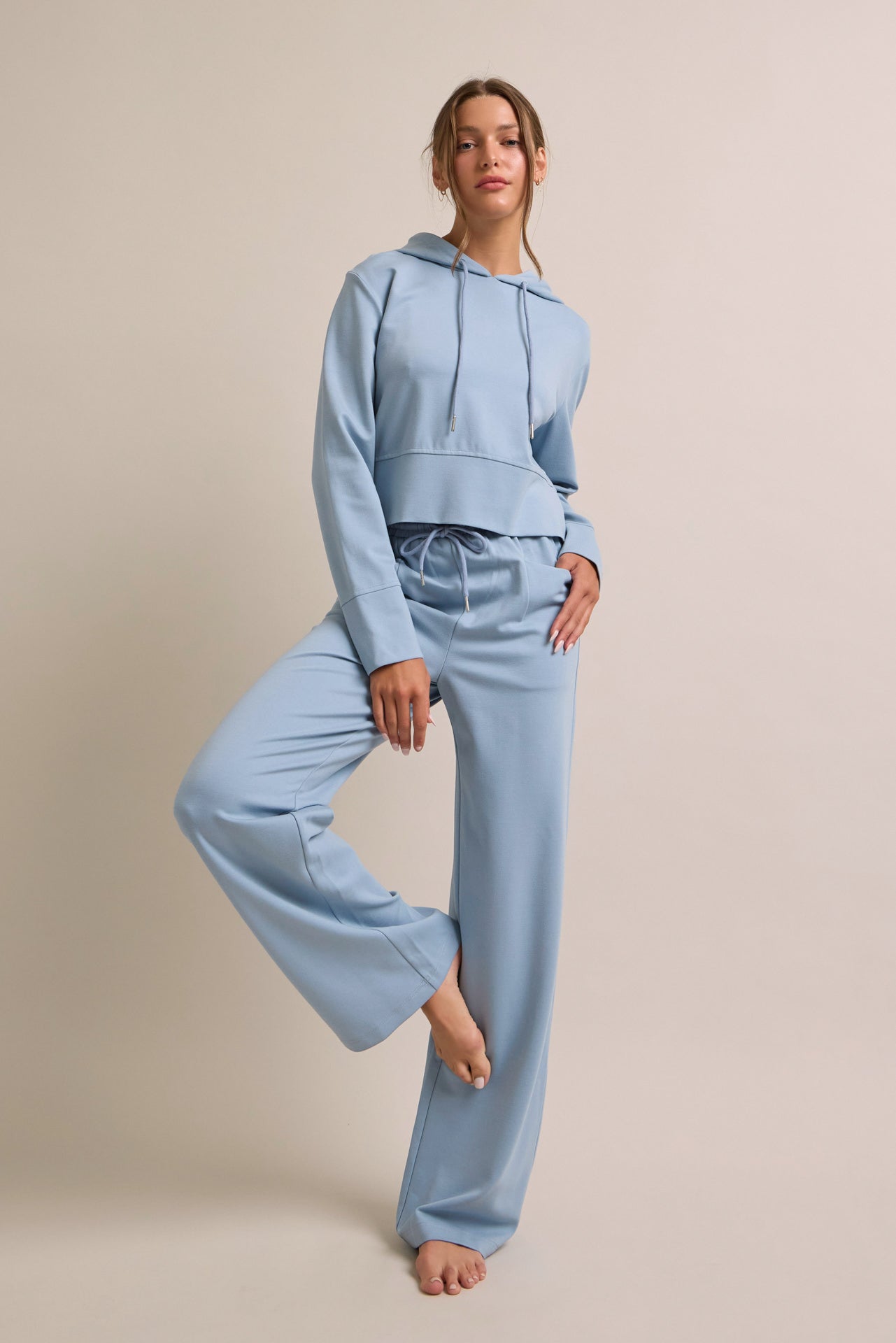 Casual Chic Hoodie & Wide Pants Set