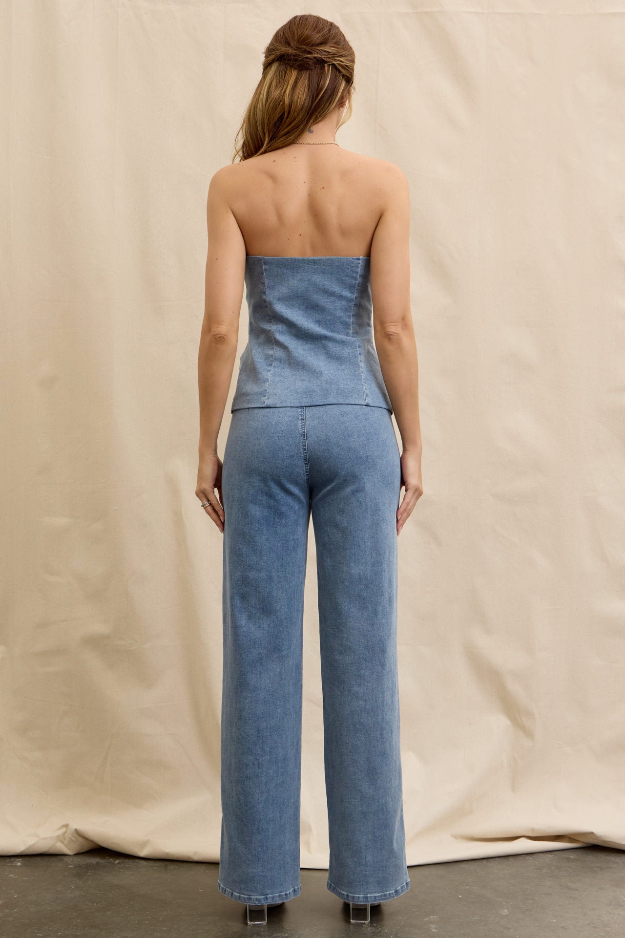 Lunelle Woven Tube Blazer Vest And Pants Set