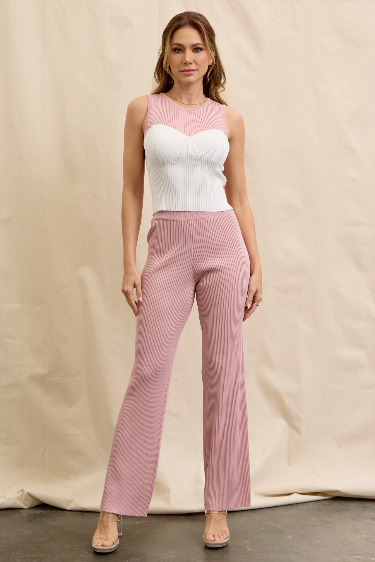 Colorblocked Essence Sleeveless Top & Pants Set