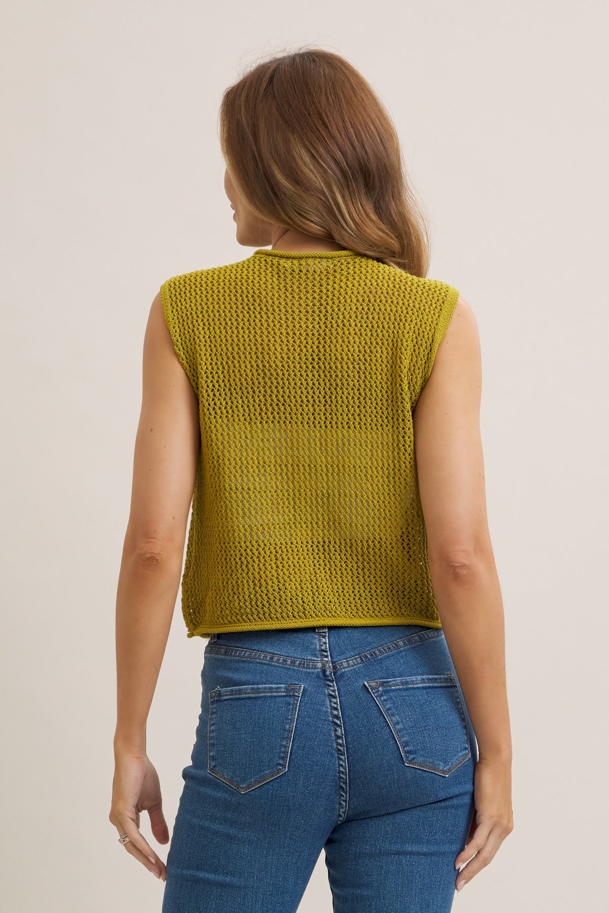 Selene Crochet Knit Vest With Pockets