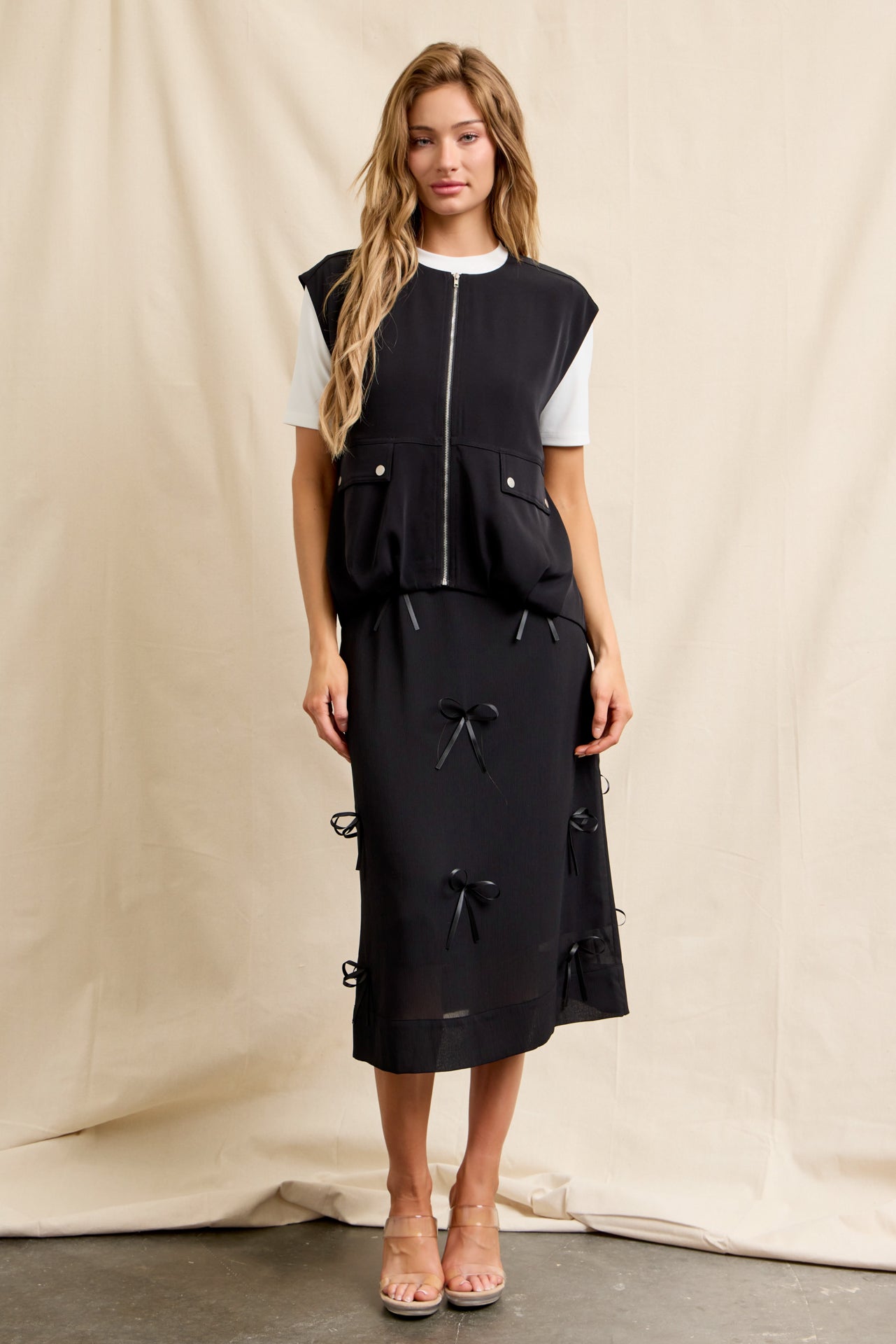 Oversized Voluminous Vest With Flap Pockets