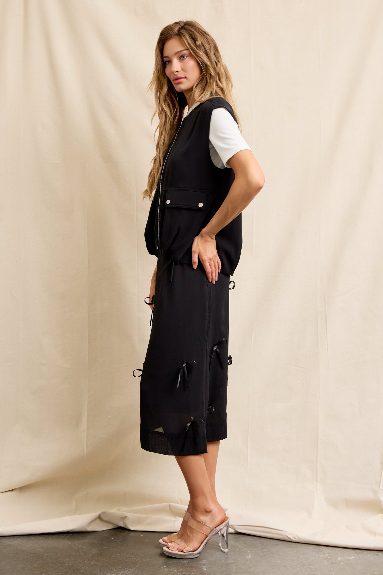 Oversized Voluminous Vest With Flap Pockets