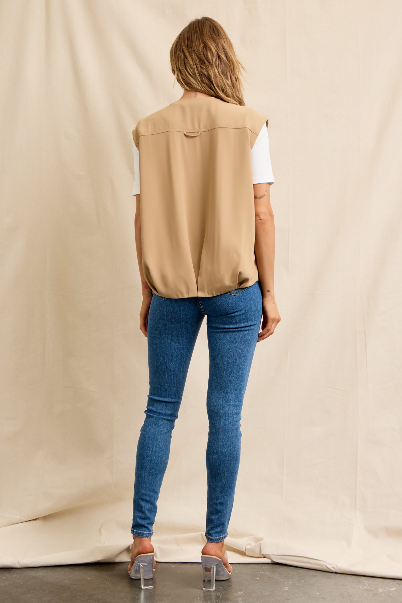Oversized Voluminous Vest With Flap Pockets