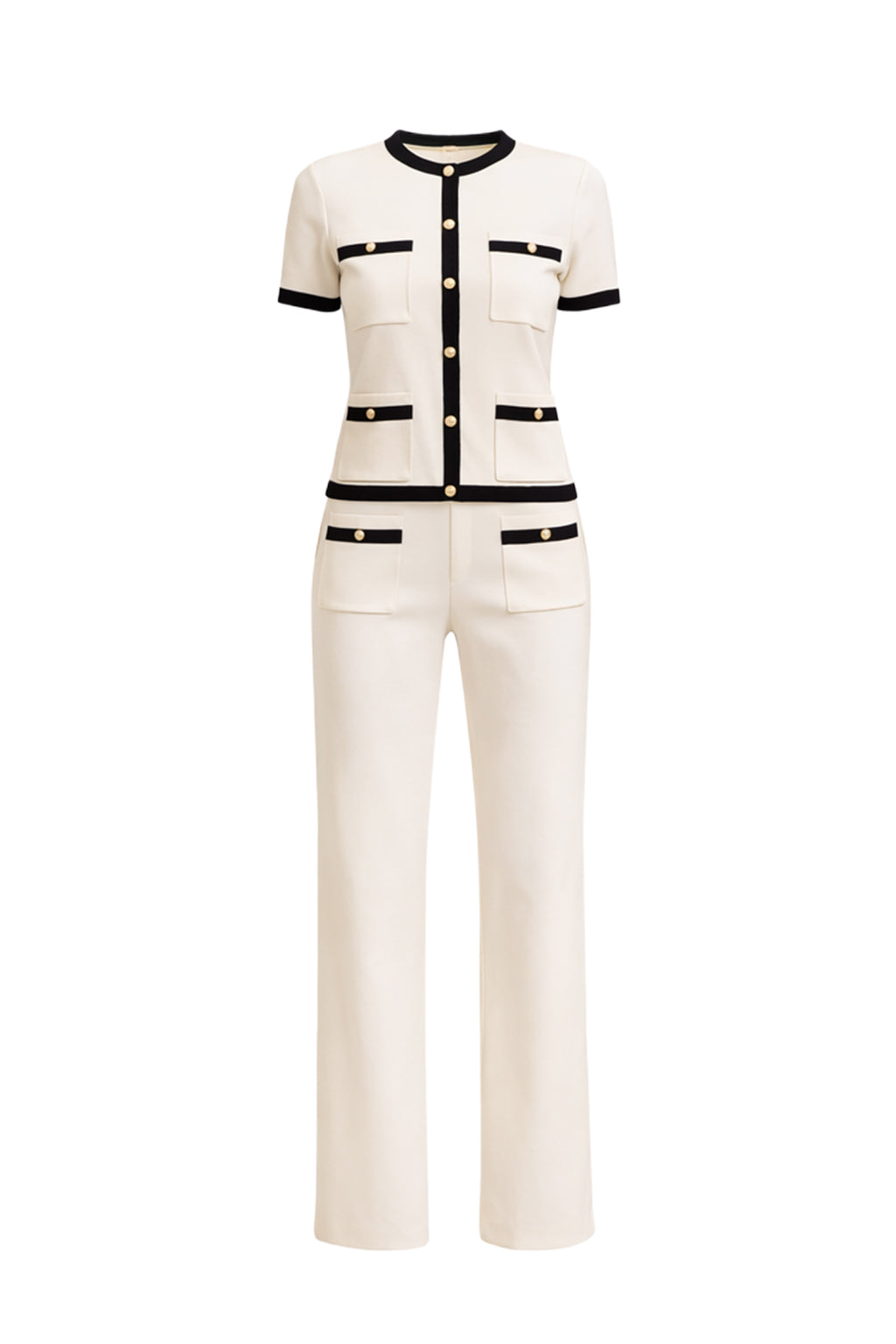 Odessa Knit Short Sleeve Cardigan And Pants Set