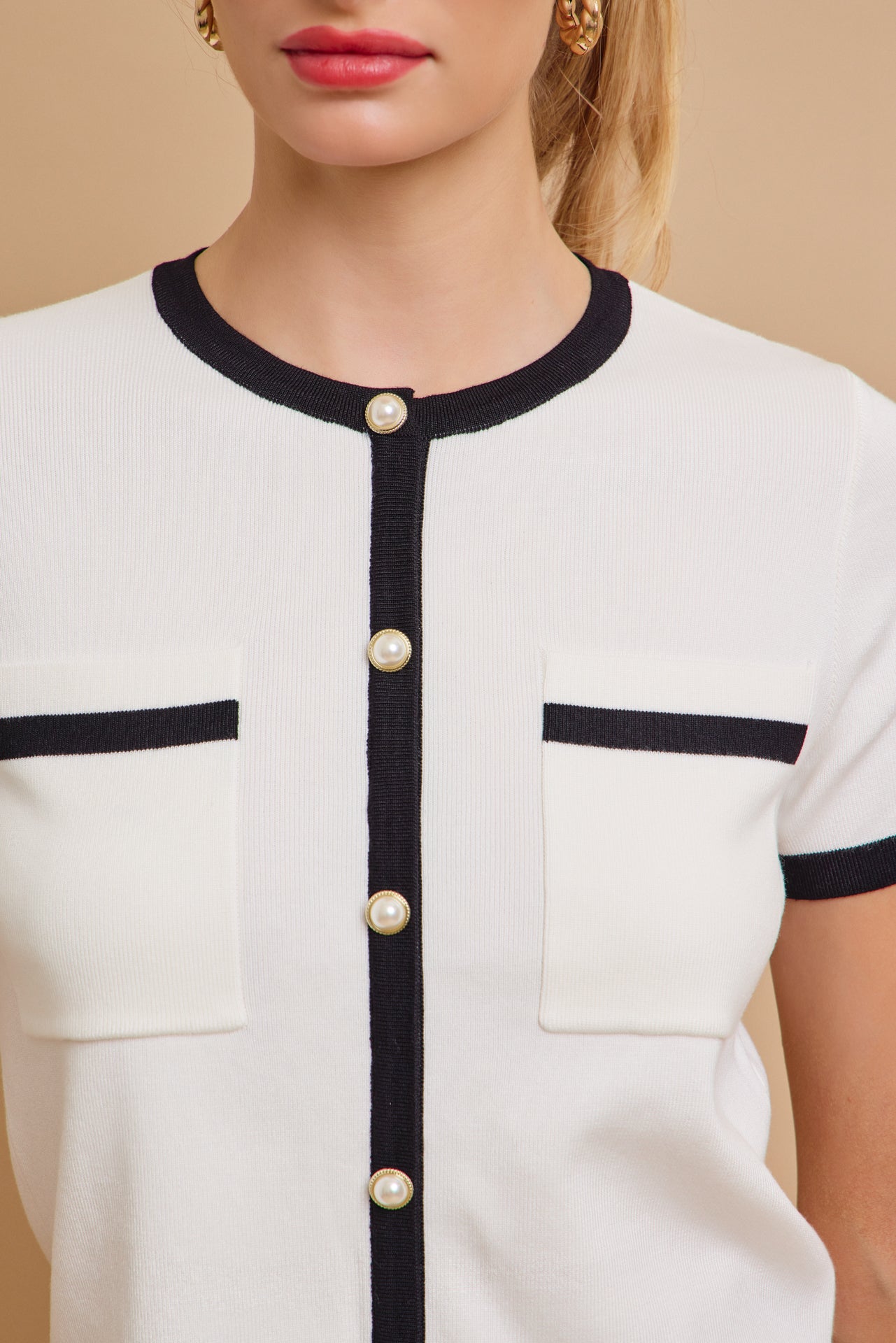 Odessa Knit Short Sleeve Cardigan And Pants Set