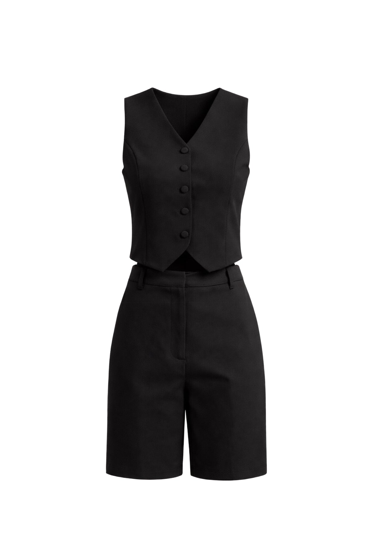 Sea Breeze Weave Vest & Long Shorts Set