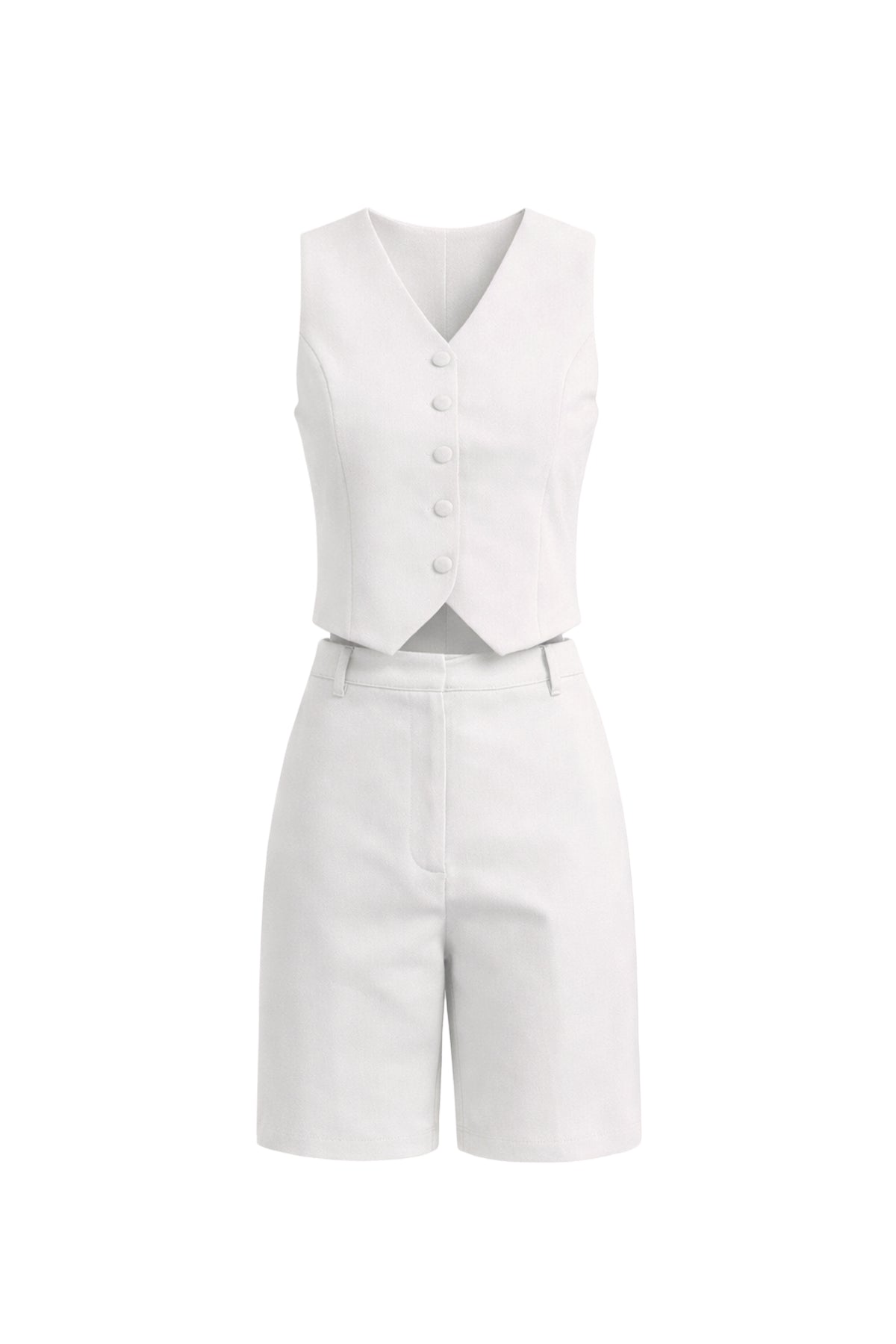 Sea Breeze Weave Vest & Long Shorts Set