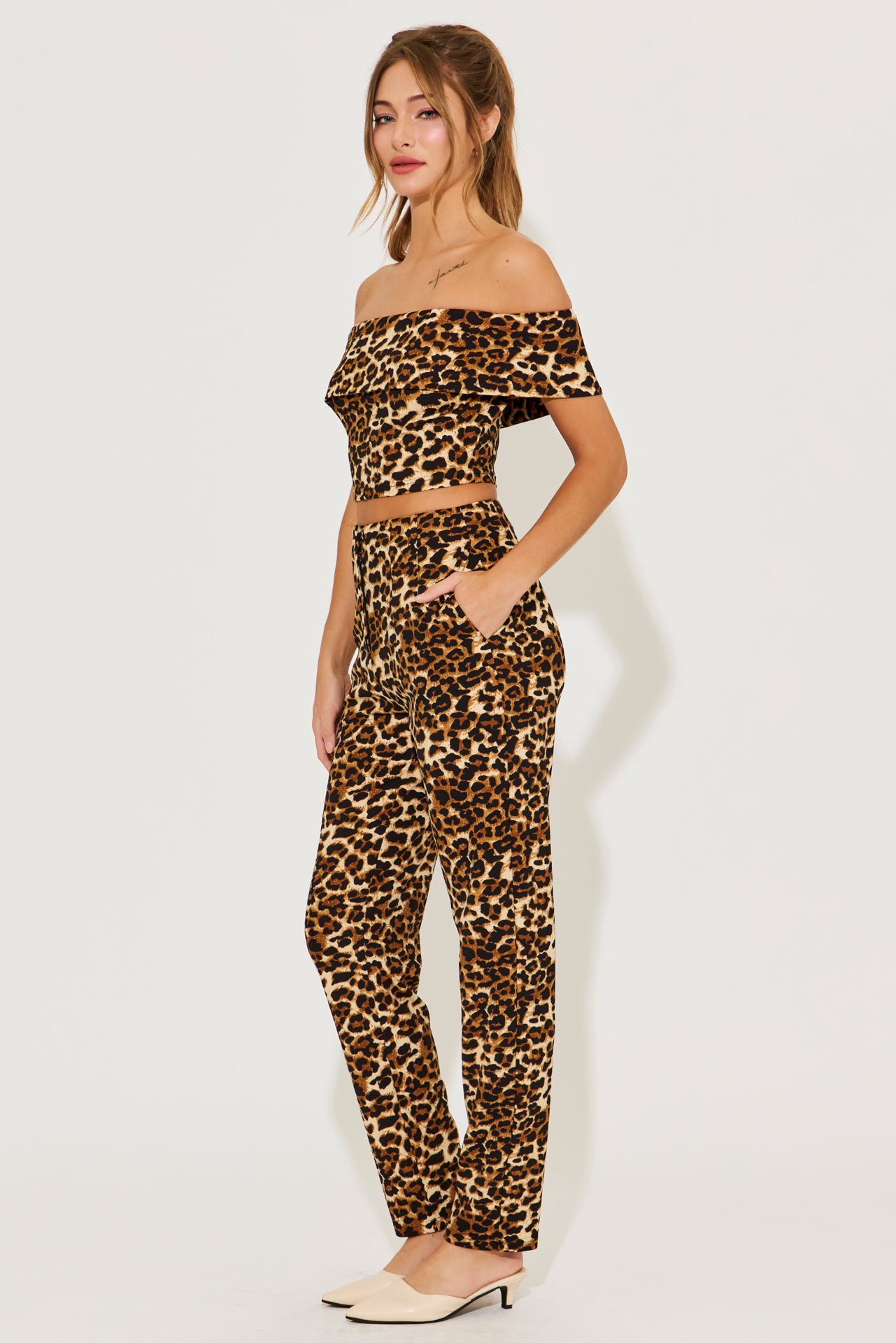 Leopard Obsession Off Shoulder Set