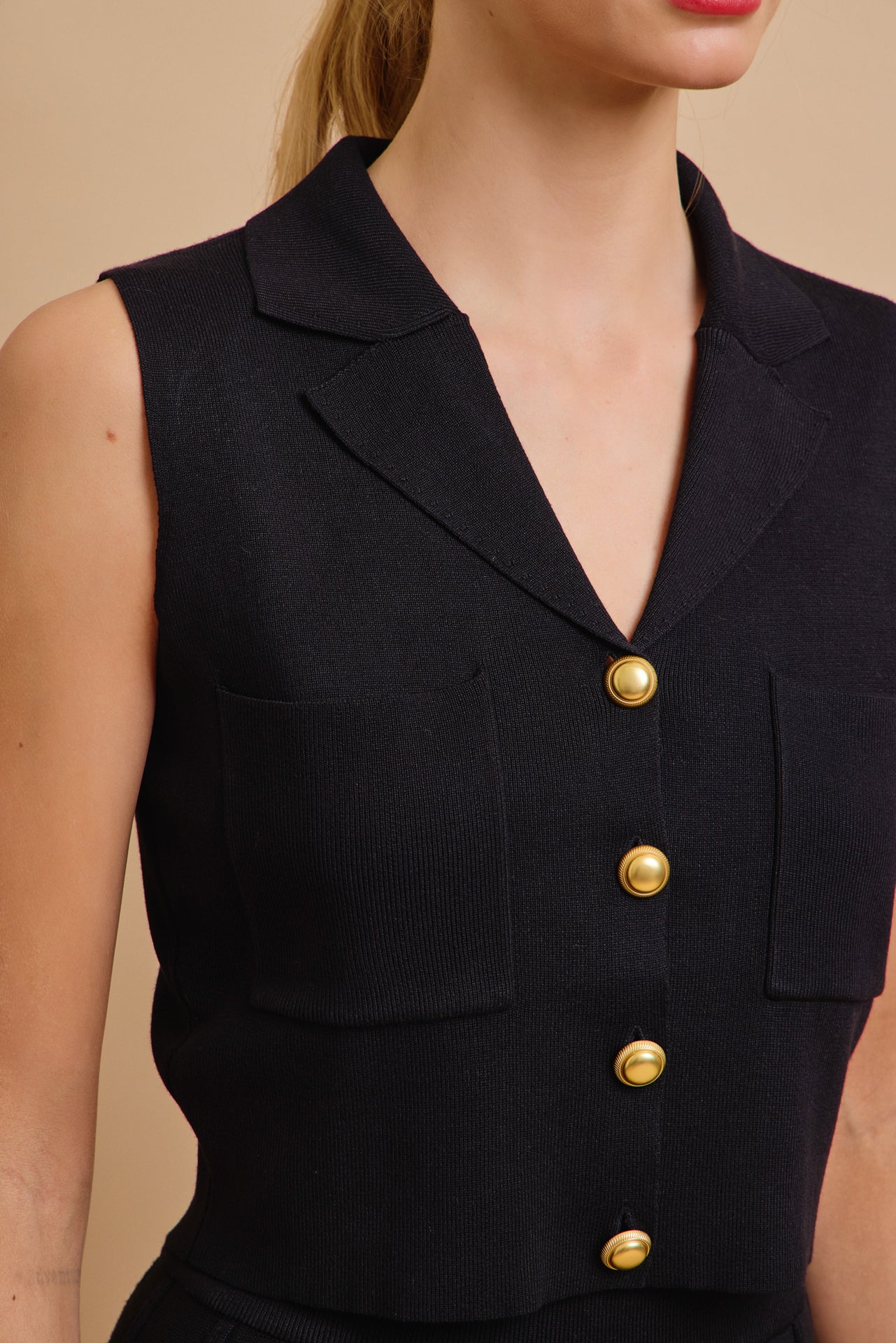 Effortless Elegance Knit Vest With Pleated Pants