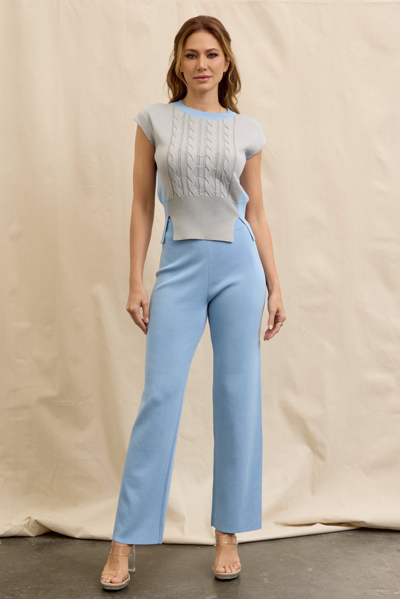 Luma Ribbed Knit Top & Pants Set