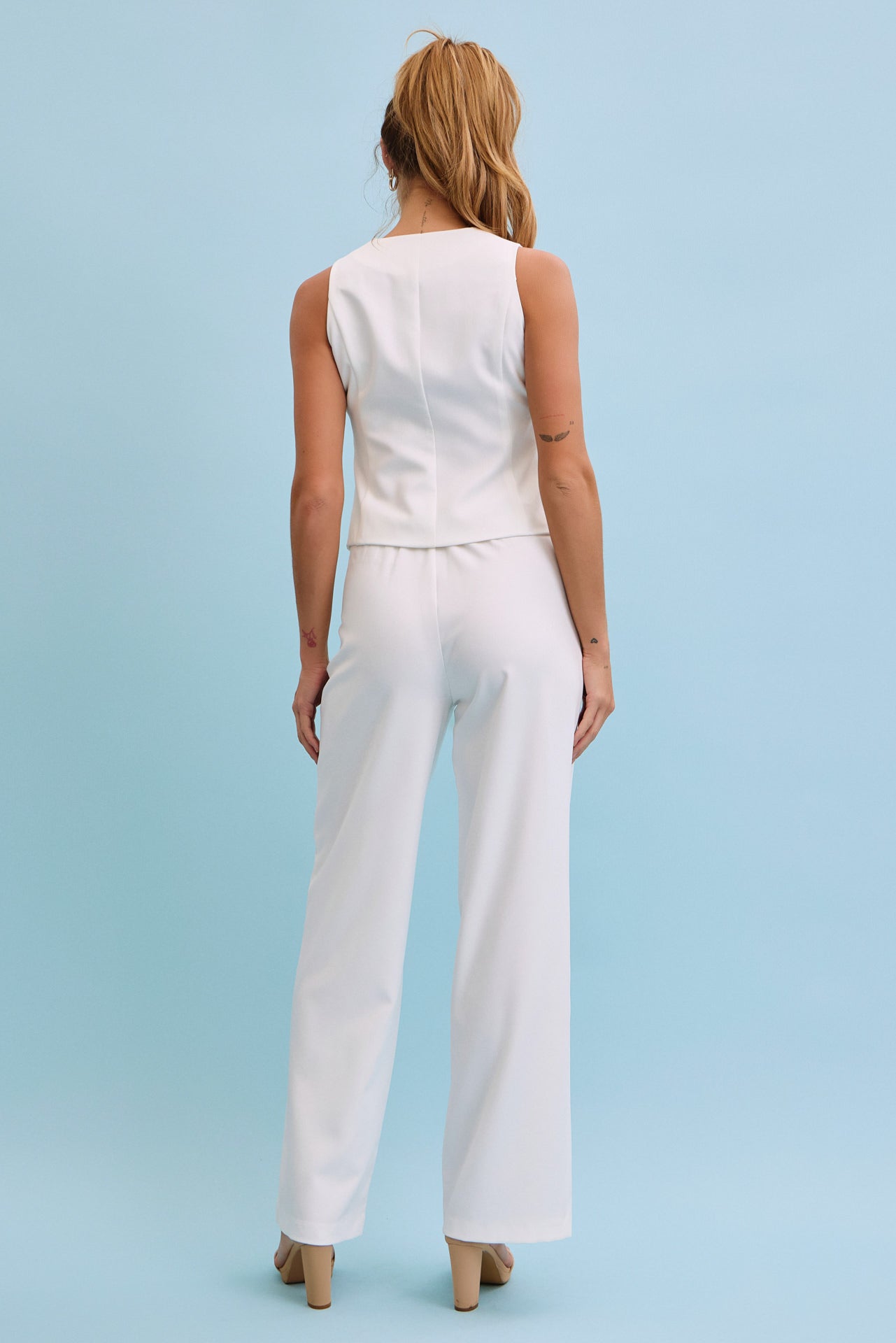Subtle Elegance Asymmetrical Vest With Pants Set