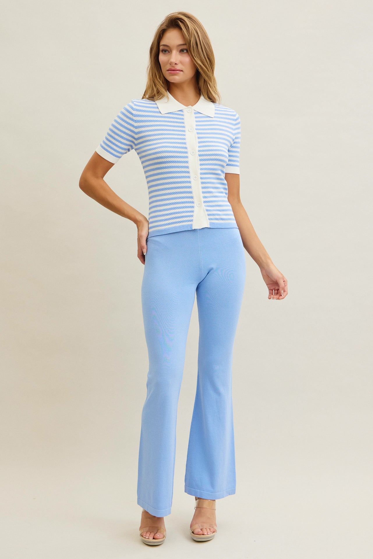 Xandra Ribbed Knit Top & Pants Set