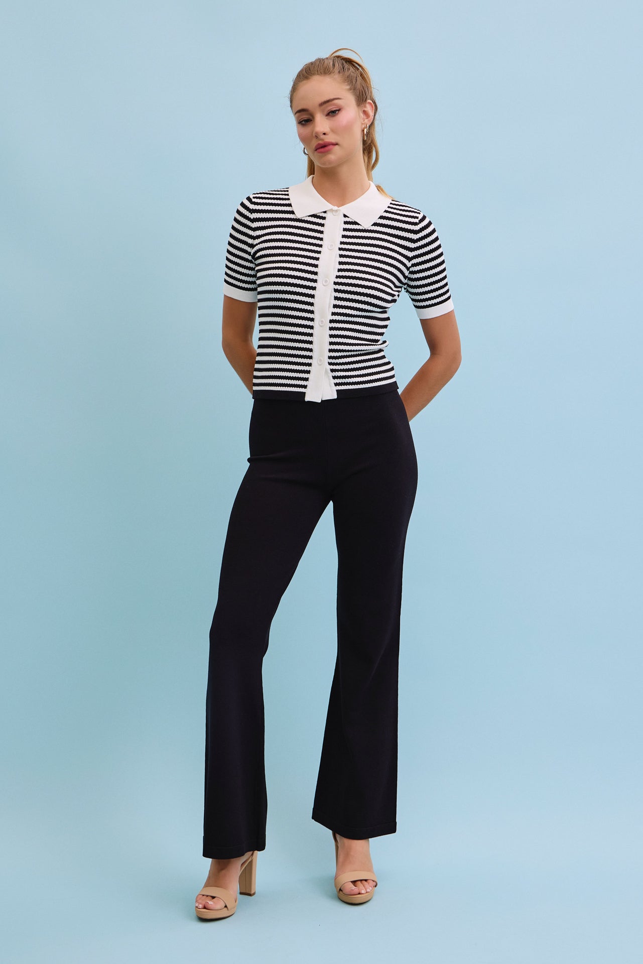 Xandra Ribbed Knit Top & Pants Set