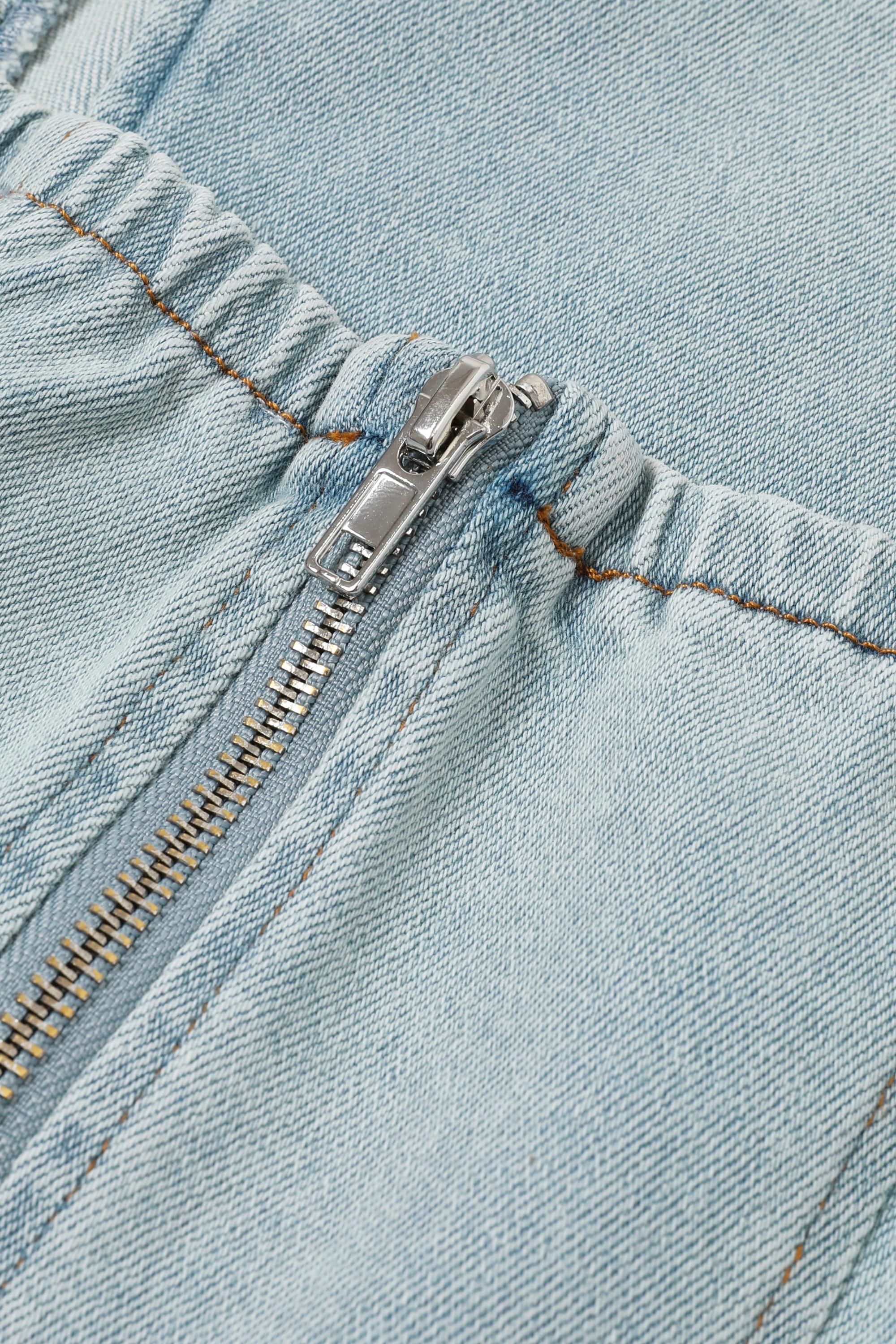 Asymmetrical Jewel Denim Set