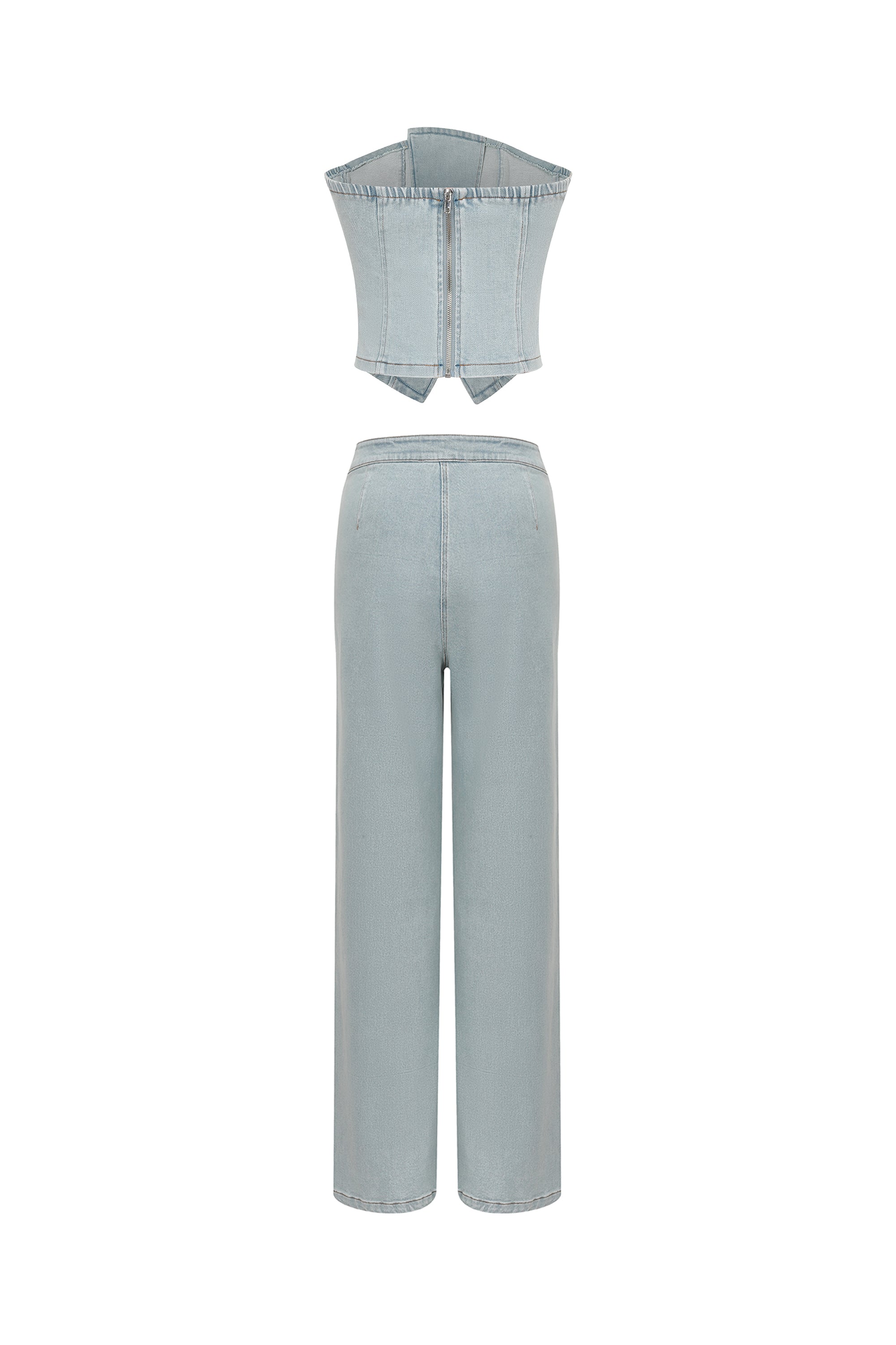 Asymmetrical Jewel Denim Set