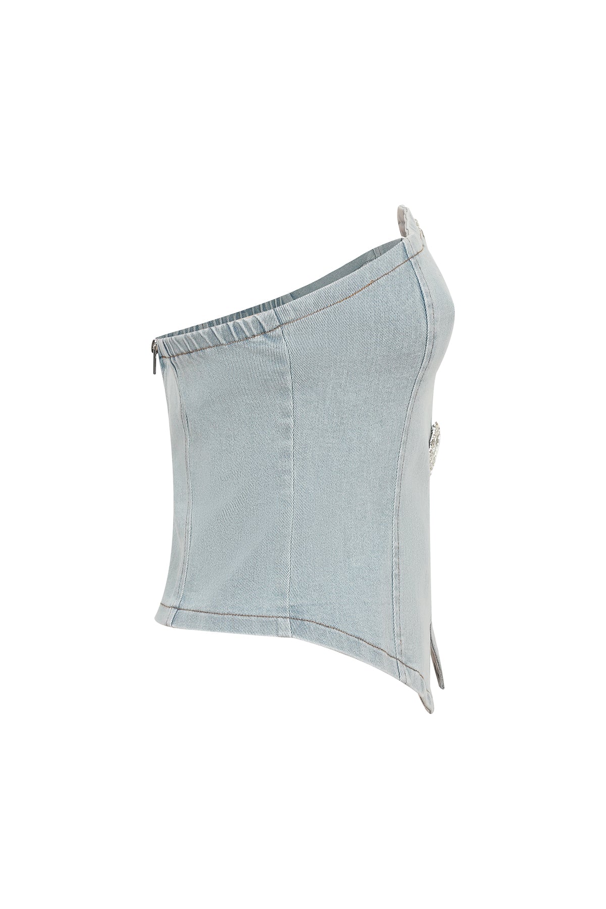 Asymmetrical Jewel Denim Set