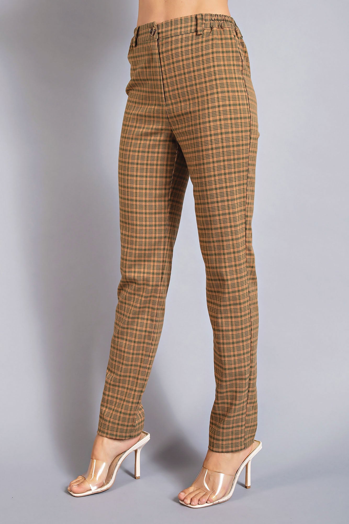 Mom Fit Plaid Pants