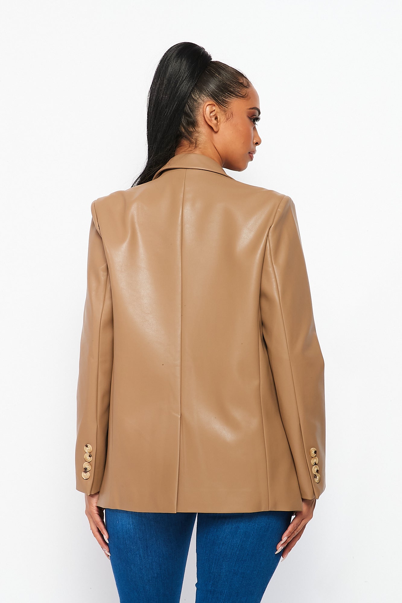 Vegan Leather Oversized Blazer