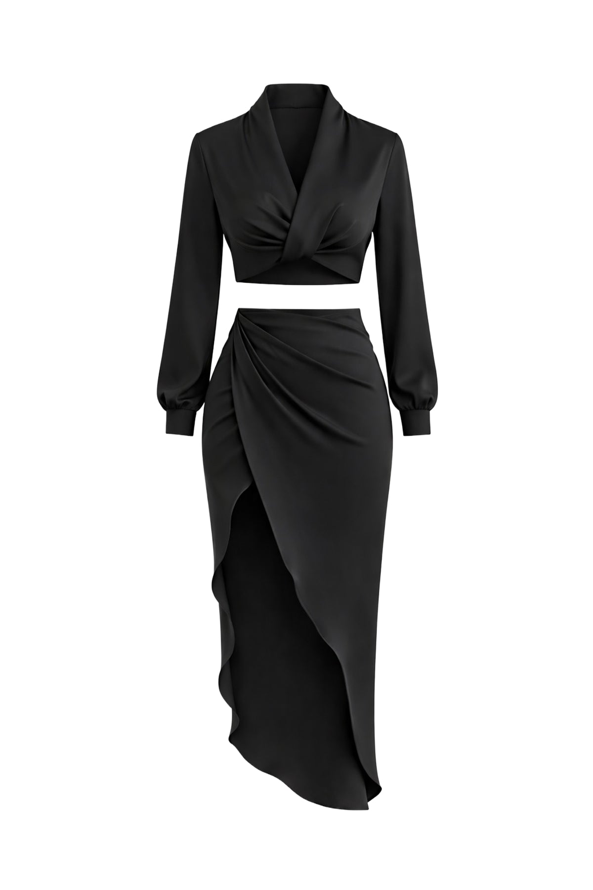 Satin Top & Skirt 2 Piece Set